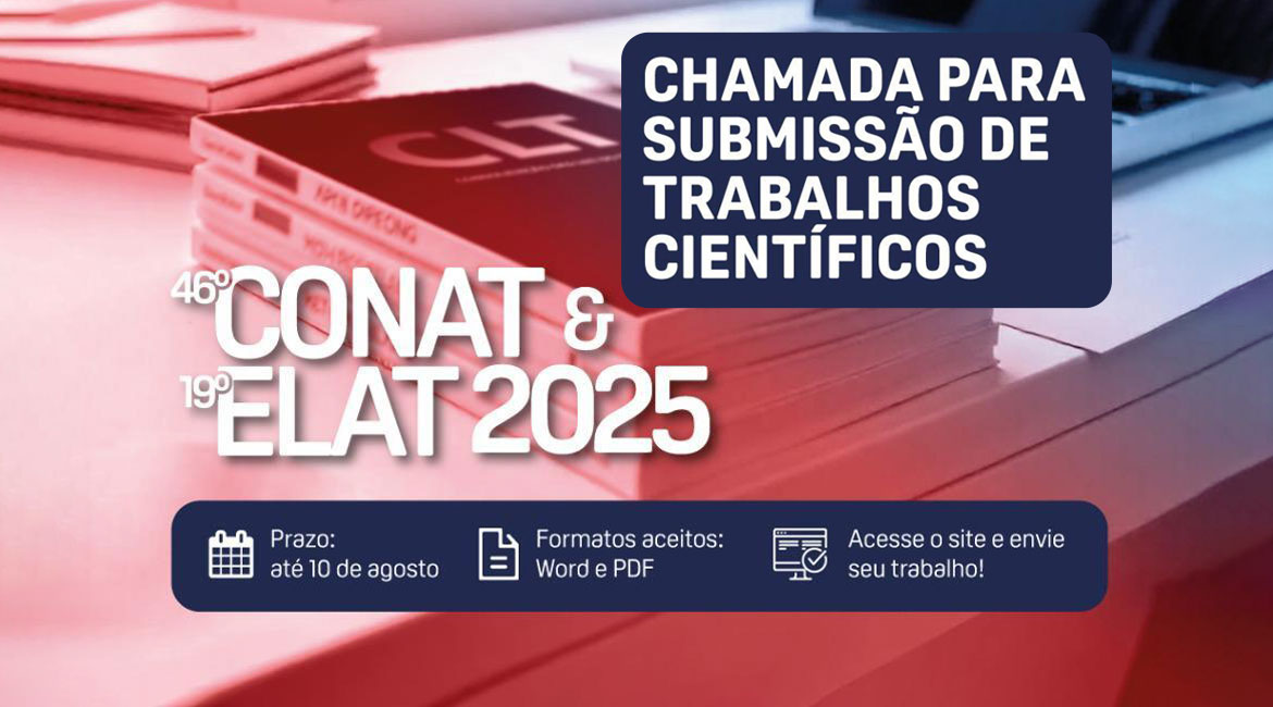 O 46º CONAT está recebendo artigos científicos para compor os debates e publicações do congresso.